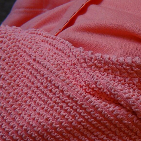 Kona Sol Pucker Textured Square Neck One Piece Swimsuit Coral Pink M, L - Picture 3 of 11